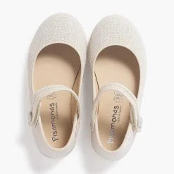 Zapatos Comunión<Pisamonas Mercedita Escotada Detalle Boton Cierre Adherente