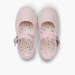 Zapatillas<Pisamonas Mercedita Hebilla Lona Con Brillos