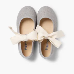 Zapatos Comunión<Pisamonas Mercedita Lino Con Lazo Crudo
