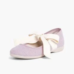 Zapatos Comunión<Pisamonas Mercedita Lino Con Lazo Crudo