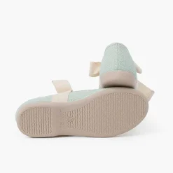 Zapatos Comunión<Pisamonas Mercedita Lino Con Lazo Crudo