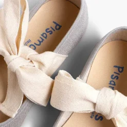 Zapatos Comunión<Pisamonas Mercedita Lino Con Lazo Crudo