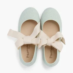Zapatos Comunión<Pisamonas Mercedita Lino Con Lazo Crudo