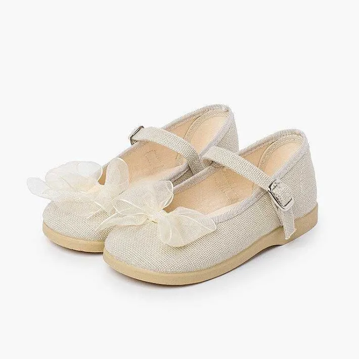 Merceditas Niña<Pisamonas Mercedita Lino Hebilla Lazo Organza