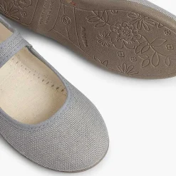 Zapatos Comunión<Pisamonas Mercedita Niña Lino Tira Adherente Boton