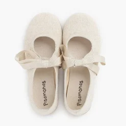 Zapatos Comunión<Pisamonas Mercedita Tipo Lino Cierre Lazo