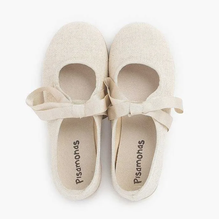 Zapatos Comunión<Pisamonas Mercedita Tipo Lino Cierre Lazo