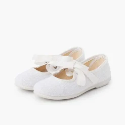 Zapatos Comunión<Pisamonas Mercedita Tipo Lino Cierre Lazo