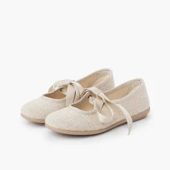 Zapatos Comunión<Pisamonas Mercedita Tipo Lino Cierre Lazo