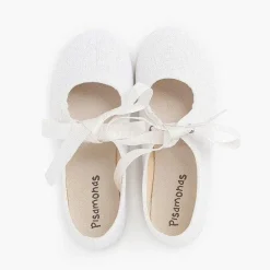 Zapatos Comunión<Pisamonas Mercedita Tipo Lino Cierre Lazo