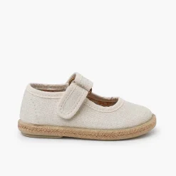 Zapatos Comunión<Pisamonas Merceditas Algodon Ecologico Suela Yute