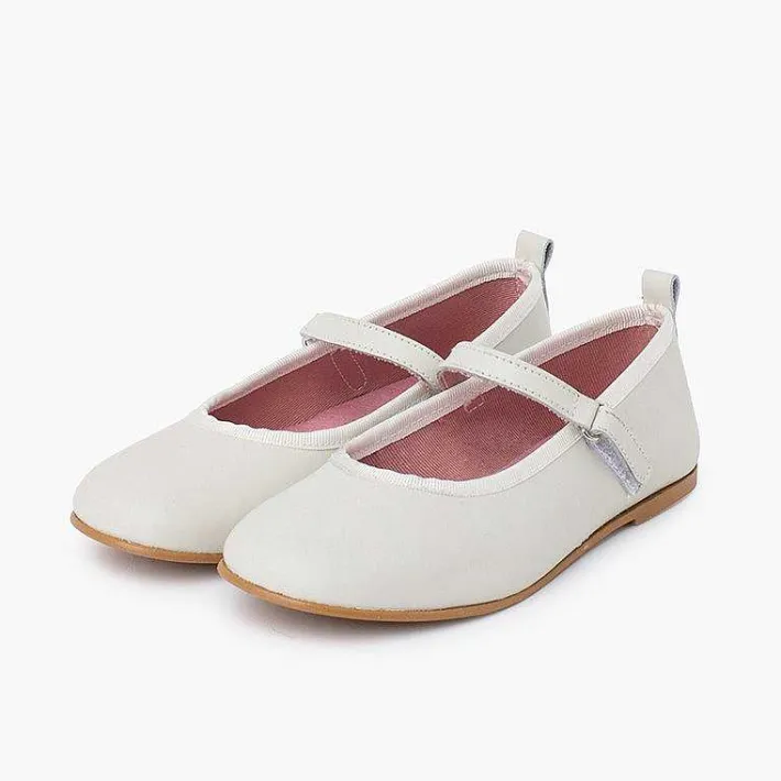 Zapatos Comunión<Pisamonas Merceditas Ceremonia Niña Tira Adherente Fina