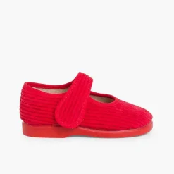Zapatillas Casa<Pisamonas Merceditas De Pana Niñas Para Casa