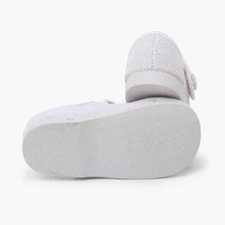Zapatos Comunión<Pisamonas Merceditas Lino Adorno Boton