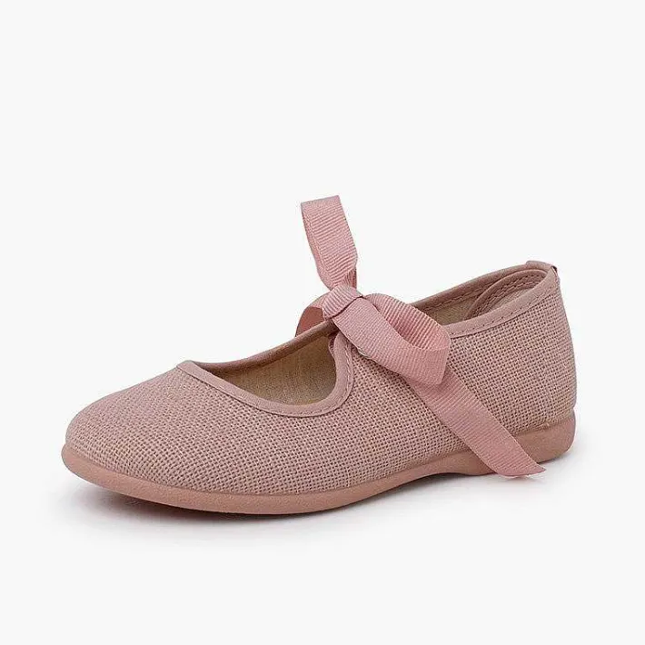 Zapatos Comunión<Pisamonas Merceditas Lino Cierre Lazo Faya