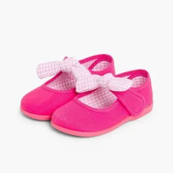 Merceditas Niña<Pisamonas Merceditas Lona Tira Adherente Con Lazo De Vichy