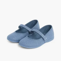 Zapatos Comunión<Pisamonas Merceditas Niña De Lino Tira Adherente Fino