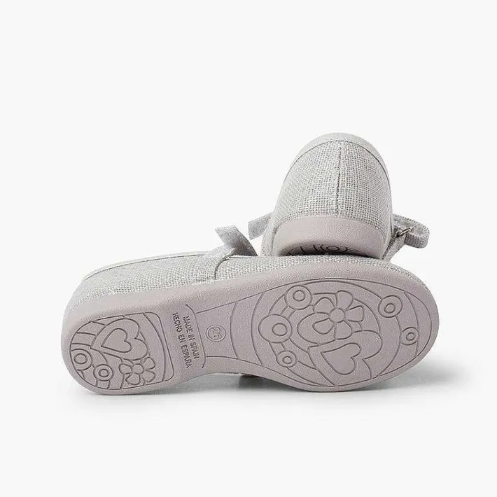 Zapatos Comunión<Pisamonas Merceditas Niña De Lino Tira Adherente Fino