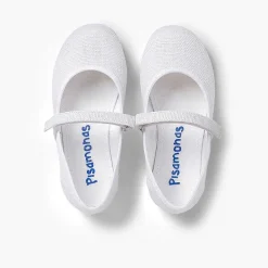 Zapatos Comunión<Pisamonas Merceditas Niña De Lino Tira Adherente Fino