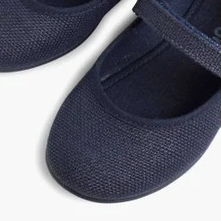 Zapatos Comunión<Pisamonas Merceditas Niña De Lino Tira Adherente Fino