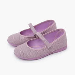 Zapatos Comunión<Pisamonas Merceditas Niña De Lino Tira Adherente Fino