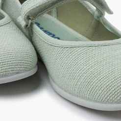 Zapatos Comunión<Pisamonas Merceditas Niña De Lino Tira Adherente Fino