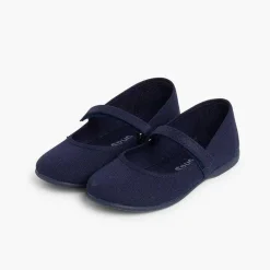 Zapatos Comunión<Pisamonas Merceditas Niña Tela Tira Adherente Fina