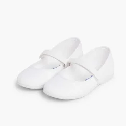 Zapatos Comunión<Pisamonas Merceditas Niña Tela Tira Adherente Fina