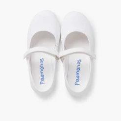Zapatos Comunión<Pisamonas Merceditas Niña Tela Tira Adherente Fina