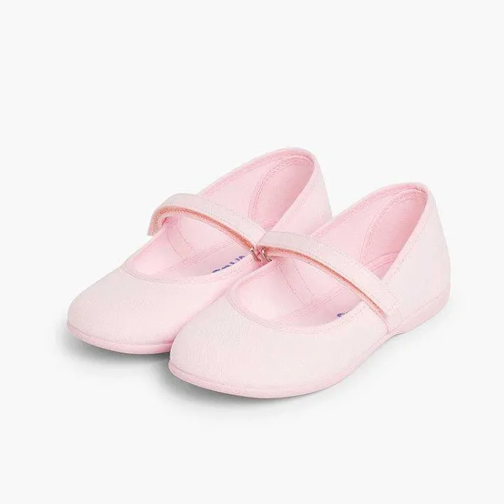 Zapatos Comunión<Pisamonas Merceditas Niña Tela Tira Adherente Fina