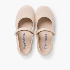 Zapatos Comunión<Pisamonas Merceditas Niña Tela Tira Adherente Fina