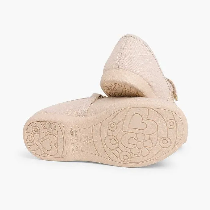 Zapatos Comunión<Pisamonas Merceditas Niña Tela Tira Adherente Fina