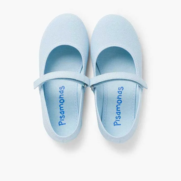 Zapatos Comunión<Pisamonas Merceditas Niña Tela Tira Adherente Fina