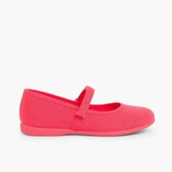 Zapatos Comunión<Pisamonas Merceditas Niña Tela Tira Adherente Fina