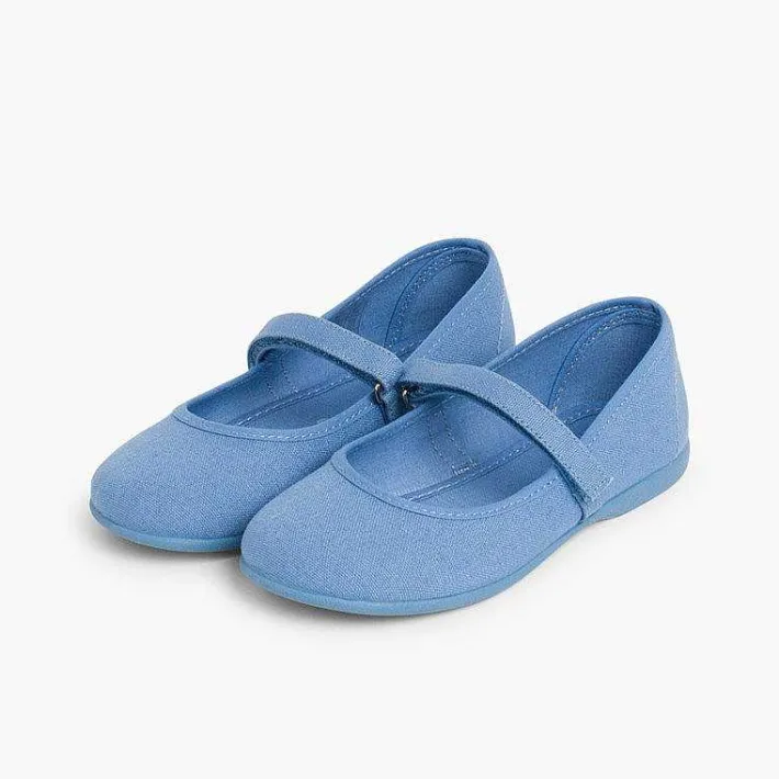 Zapatos Comunión<Pisamonas Merceditas Niña Tela Tira Adherente Fina