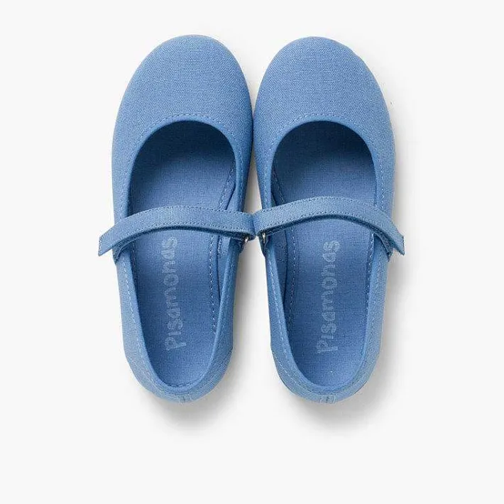 Zapatos Comunión<Pisamonas Merceditas Niña Tela Tira Adherente Fina