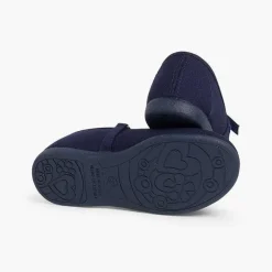 Zapatos Comunión<Pisamonas Merceditas Niña Tela Tira Adherente Fina