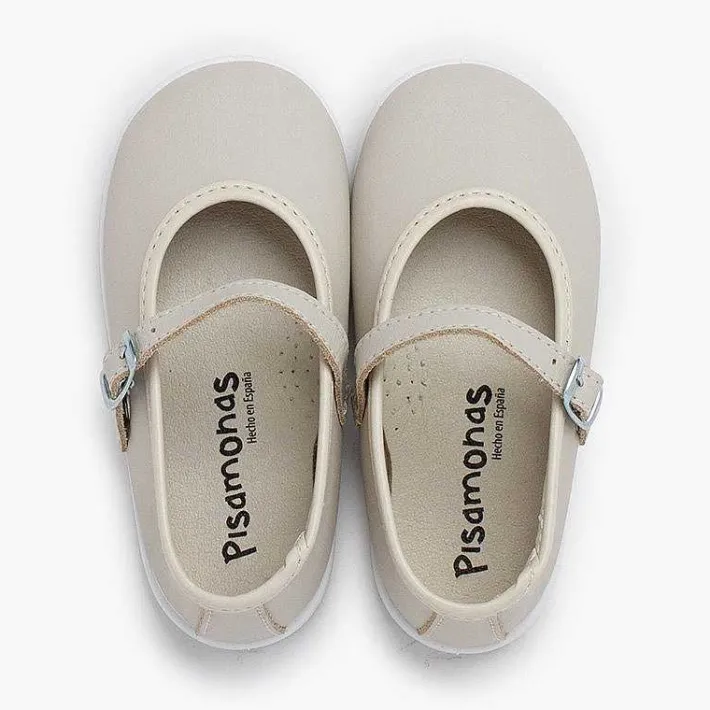 Zapatillas<Pisamonas Merceditas Piel Lavable Hebilla