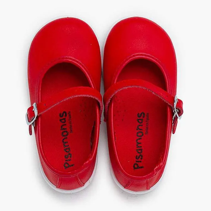 Zapatillas<Pisamonas Merceditas Piel Lavable Hebilla