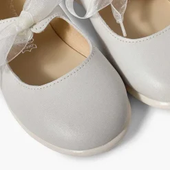 Zapatos Comunión<Pisamonas Merceditas Piel Lazo Organza