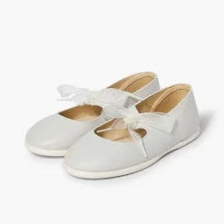 Zapatos Comunión<Pisamonas Merceditas Piel Lazo Organza