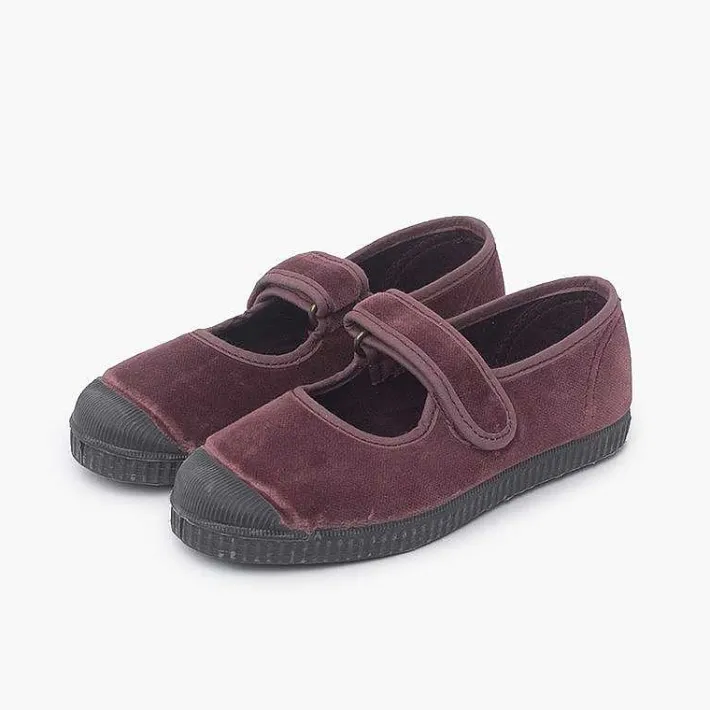 Zapatillas<Pisamonas Merceditas Terciopelo Puntera Goma