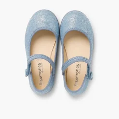 Zapatos Comunión<Pisamonas Merceditas Tira Adherente En Lino Metalizado