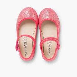 Zapatos Comunión<Pisamonas Merceditas Tira Adherente En Lino Metalizado