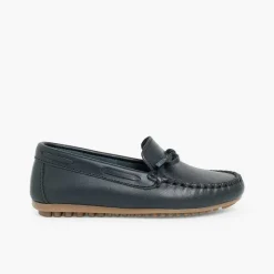 Zapatos Comunión<Pisamonas Mocasines Niño Piel Lazo