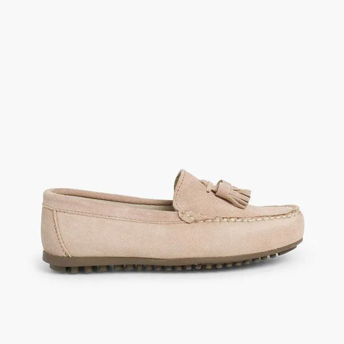Zapatos Comunión<Pisamonas Mocasines Niño Serraje Con Borlas