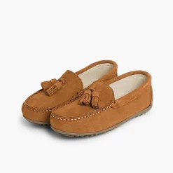 Zapatos Comunión<Pisamonas Mocasines Niño Serraje Con Borlas