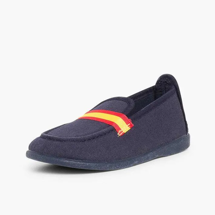 Mocasines<Pisamonas Mocasines Niño Tela Bandera Tallas Altas