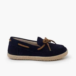 Zapatos Comunión<Pisamonas Mocasines Serraje Cordon Suela Yute