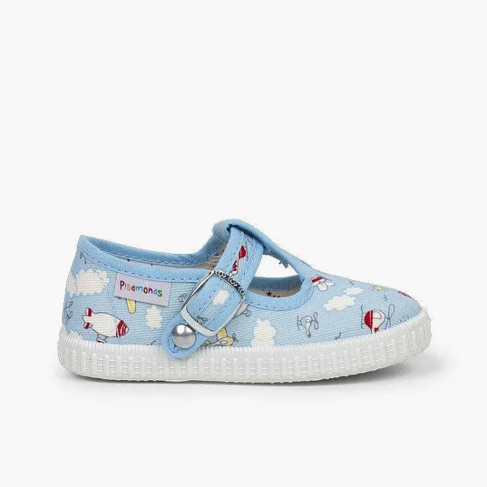 Zapatillas<Pisamonas Pepito Lona Estampado Cierre Boton